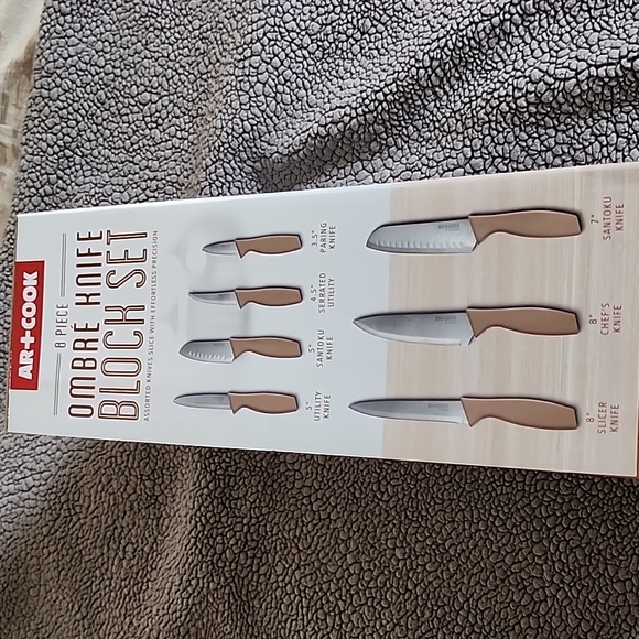 AR+COOK 8 Pieces Knife Block Set, Ombre - Picture 11 of 17